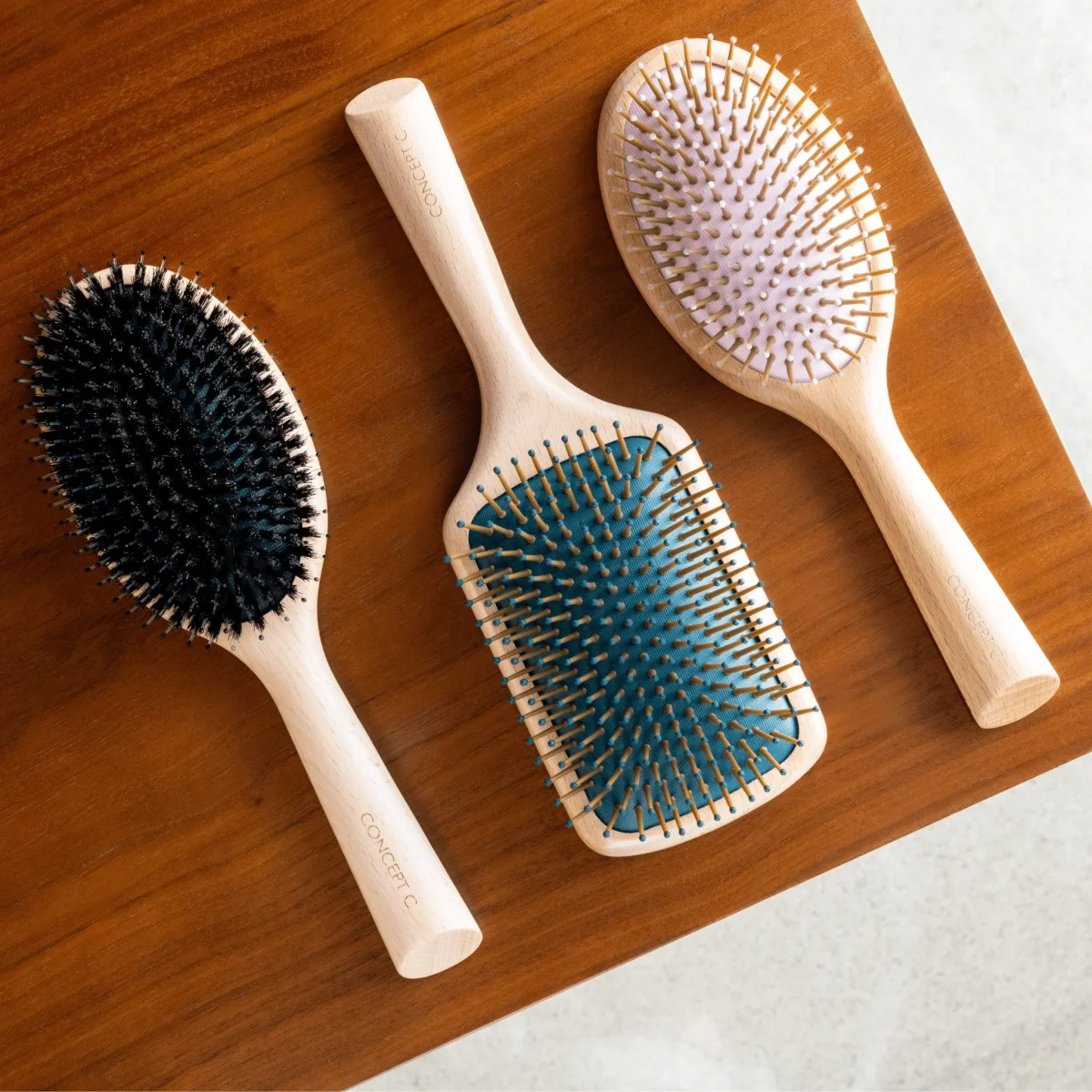 Concept C. Brosse Démêlante Rectangulaire - Bois – Image 4